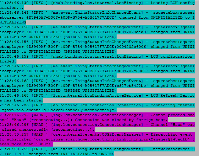 LCN Binding Connection closed by foreign host Installation